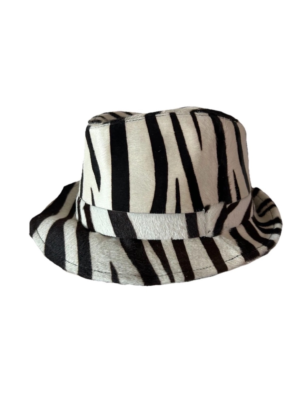 Rare Paul Smith Zebra Calf Hair Fedora Hat Italy Made M Designer Collector Hat